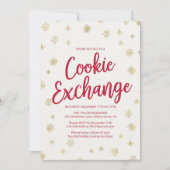 Gold Snowflake Cookie Exchange Kaart (Voorkant)