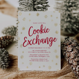 Gold Snowflake Cookie Exchange Kaart