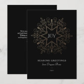 Gold Snowflake Corporate Holiday Feestdagenkaart (Voorkant / Achterkant)