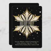 Gold Snowflake Corporate Holiday Party Invitation Kaart (Voorkant / Achterkant)