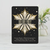 Gold Snowflake Corporate Holiday Party Invitation Kaart (Staand voorkant)