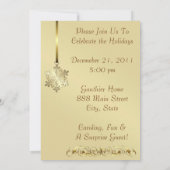 Gold Snowflake Decorting Paarse Silk Invitation Kaart (Achterkant)