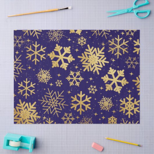 Gold Snowflake Elegance – Tissue Paper Tissuepapier (Craft)