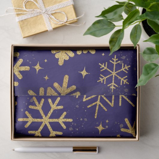 Gold Snowflake Elegance – Tissue Paper Tissuepapier (Geschenk)