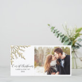 Gold Snowflake First Kerstmis Together Feestdagenkaart (Staand voorkant)