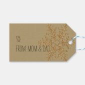 Gold Snowflake Glitter Bling Cadeaulabel (Voorkant (Horizontaal))