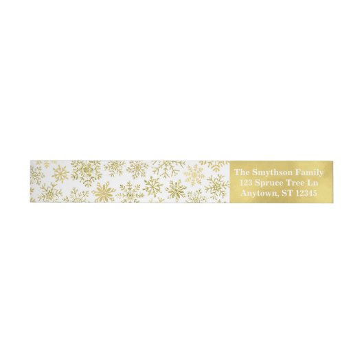 Gold Snowflake Glitter en Foil Adresetiketten Omwikkelbaar Adreslabel (Individueel)