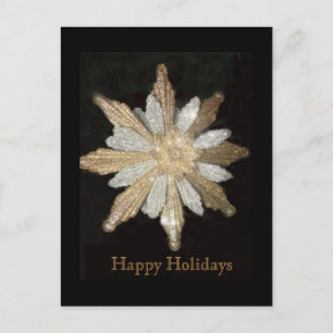 Gold Snowflake Holiday Briefkaart