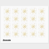 Gold Snowflake Holiday  kerst Vierkante Sticker (Vel)