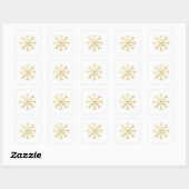 Gold Snowflake Holiday Seasonal Elegant Vierkante Sticker (Vel)