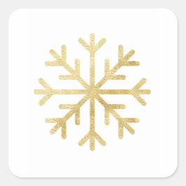 Gold Snowflake Holiday Seasonal Elegant Vierkante Sticker