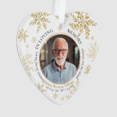 Gold Snowflake In Loving Memory Memorial Christmas Ornament (voorkant)