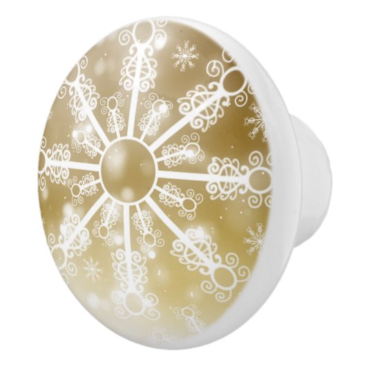 Gold Snowflake Keramische Knop (Rechts)