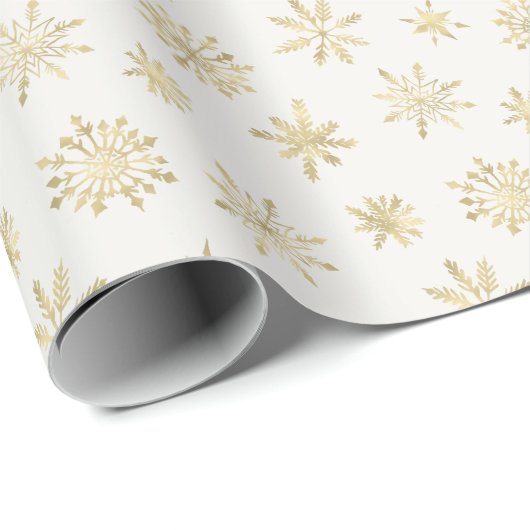 Gold Snowflake kerst Cadeaupapier (Rol Hoek)