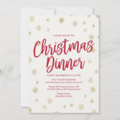Gold Snowflake-kerstdiner Kaart (Voorkant)
