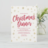 Gold Snowflake-kerstdiner Kaart (Staand voorkant)