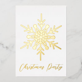 Gold snowflake-kerstfeestfeest folie uitnodiging
