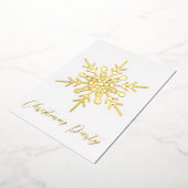 Gold snowflake-kerstfeestfeest folie uitnodiging (Gedraaid)
