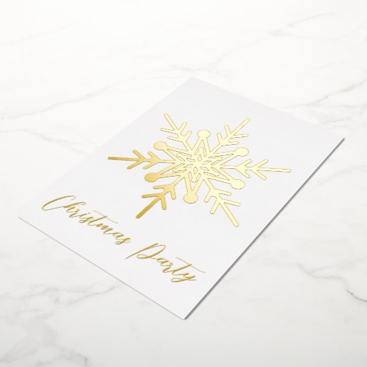 Gold snowflake-kerstfeestfeest folie uitnodiging (Gedraaid)