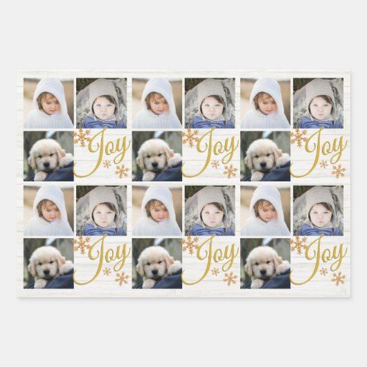 Gold Snowflake Kerstvakantie Uw foto's Inpakpapier Vel (Voorkant)