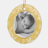 Gold Snowflake Lijst Fotosjabloon Keramisch Ornament (Links)