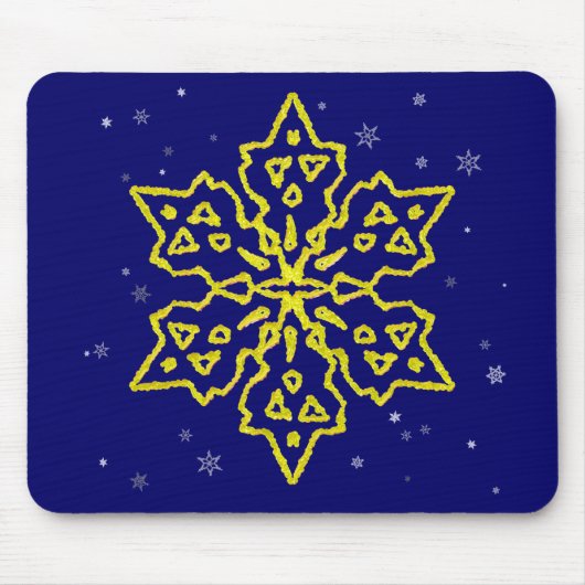 Gold Snowflake Muismat (Voorkant)