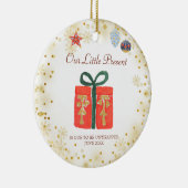 Gold Snowflake Ons kleine Cadeau Ornament (Rechts)