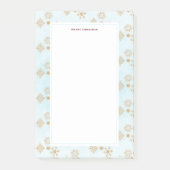 Gold Snowflake op blauw kerstpatroon Post-it® Notes (Voorkant)