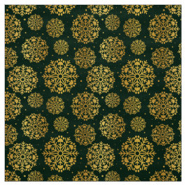 Gold Snowflake op groen met poeppringspatroon Stof