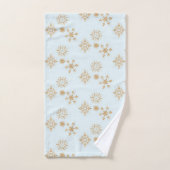 Gold Snowflake op het Frosty Blue-kerstpatroon Bad Handdoek (Handdoek)