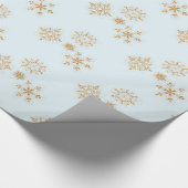 Gold Snowflake op het Frosty Blue-kerstpatroon Cadeaupapier (Hoek)