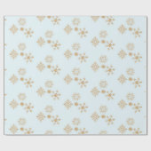 Gold Snowflake op het Frosty Blue-kerstpatroon Cadeaupapier (Vlak)