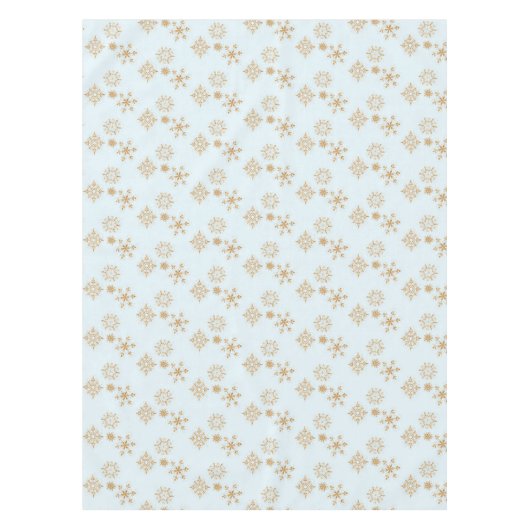 Gold Snowflake op het Frosty Blue-kerstpatroon Tafelkleed (Voorkant)