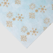 Gold Snowflake op het Frosty Blue-kerstpatroon Tissuepapier (Detail)