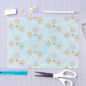 Gold Snowflake op het Frosty Blue-kerstpatroon Tissuepapier (Craft)