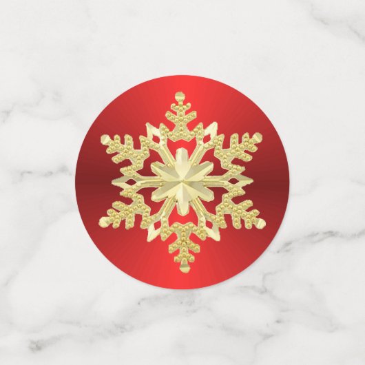 Gold Snowflake op Red Confetti (Kleine voorkant)