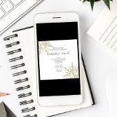 Gold Snowflake op White Winter Engagement Party Kaart