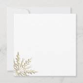 Gold Snowflake op White Winter Engagement Party Kaart (Achterkant)