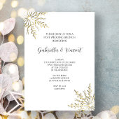 Gold Snowflake op White Winter Post Wedding Brunch Kaart