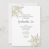 Gold Snowflake op White Winter Vrijgezellenfeest Kaart (Voorkant)