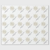 Gold Snowflake op White Winter Wedding Cadeaupapier (Vlak)