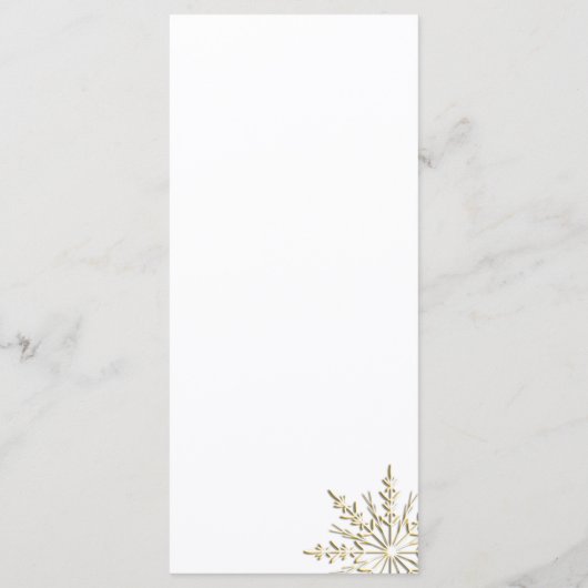 Gold Snowflake op White Winter Wedding Programme Programmakaart (Achterkant)