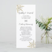 Gold Snowflake op White Winter Wedding Programme Programmakaart (Staand voorkant)