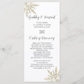 Gold Snowflake op White Winter Wedding Programme Programmakaart (Voorkant)