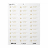 Gold Snowflake Ornament Holiday Adres label (Full Sheet)