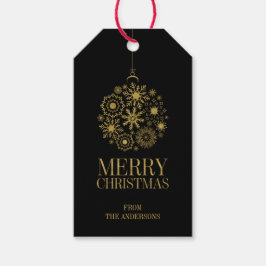 Gold Snowflake Ornament Holiday Gift Labels Cadeaulabel