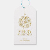 Gold Snowflake Ornament Holiday Gift Labels Cadeaulabel (Voorkant)