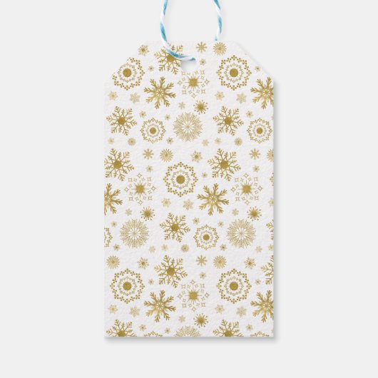 Gold Snowflake Ornament Holiday Gift Labels Cadeaulabel (Achterkant)