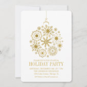 Gold Snowflake Ornament Holiday Party Kaart (Voorkant)