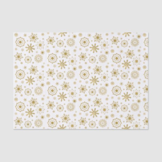 Gold Snowflake Ornament Holiday Tissue Paper Tissuepapier (Voorkant)